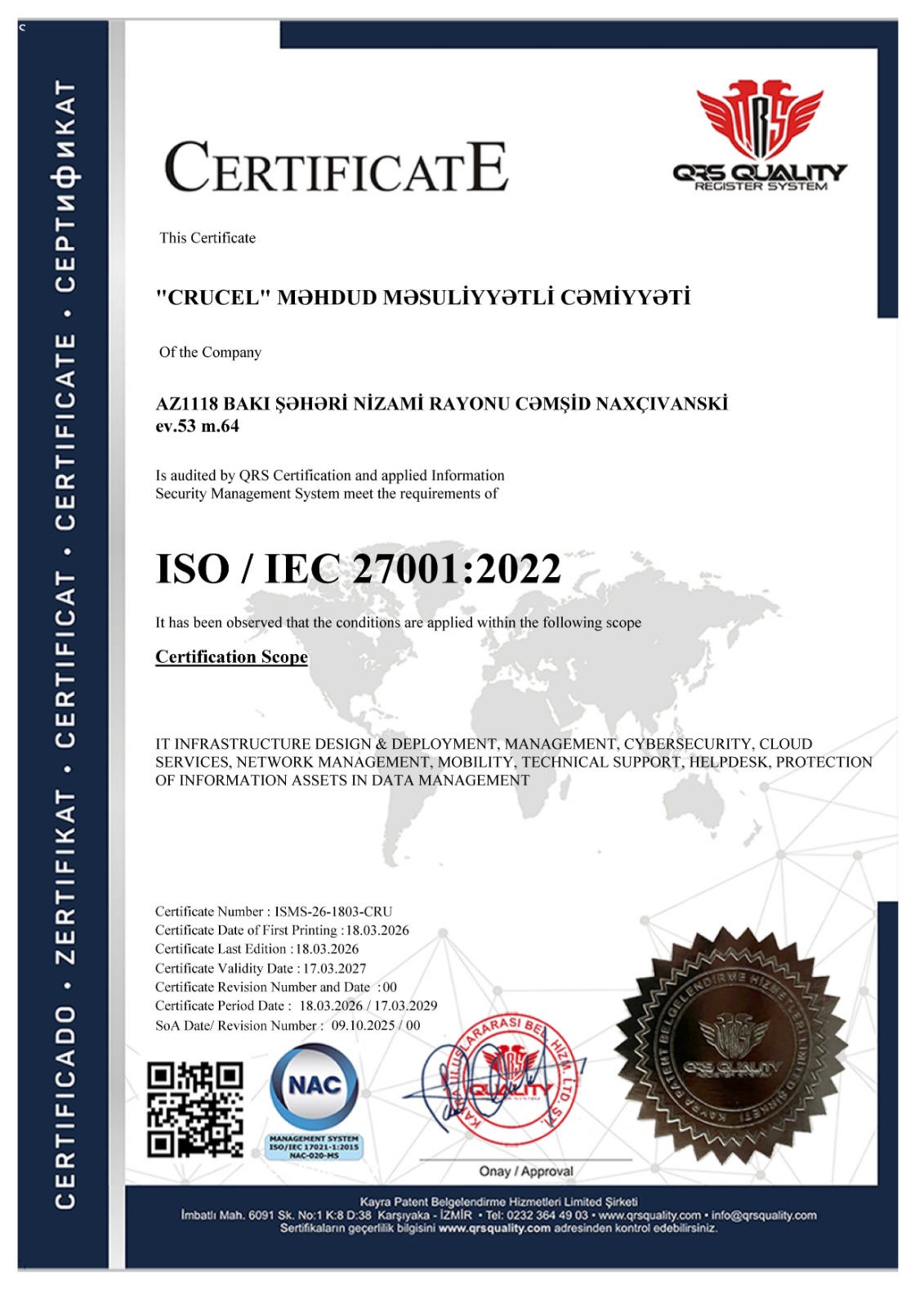 Crucel ISO 27001 Certified